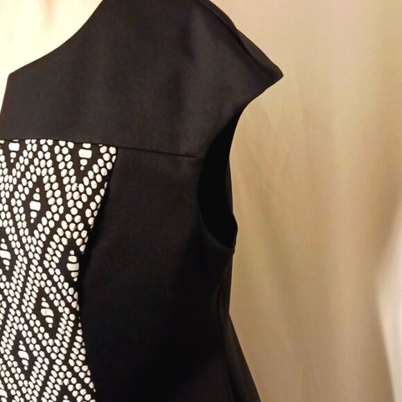 Connected Apparel CAREER WORK DRESS. NWOT Black & Gray Geo pattern Size 14  NWOT - Picture 7 of 11